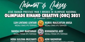 MAN 1 Brebes Kembali Raih Prestasi  di Ajang Olimpiade Rihand Creative (ORC) II