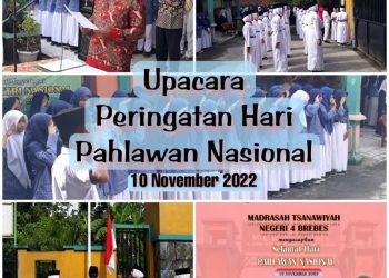 Lanjutkan Semangat Juang Pahlawan, MTs N 4 Brebes Laksanakan Upacara Hari Pahlawan Nasional