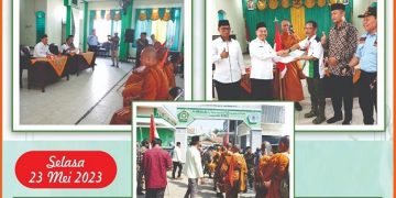 Praktikan  Moderasi Beragama Kakankemenag Brebes Menerima Biksu Thudong Menuju Borobudur.
