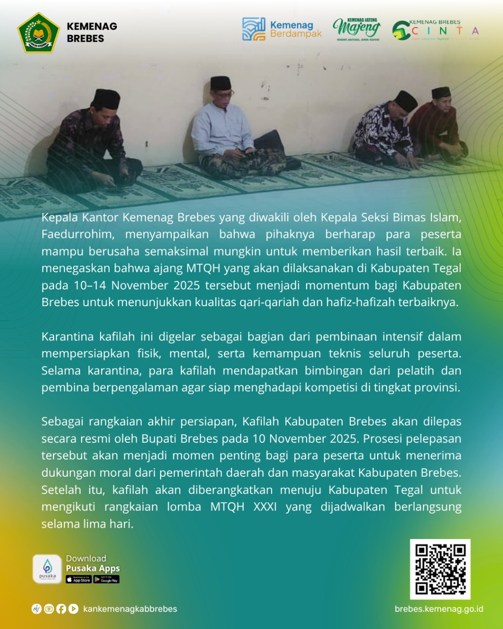 Kafilah Brebes Siap Harumkan Nama Daerah di MTQH XXXI Tingkat Jawa Tengah