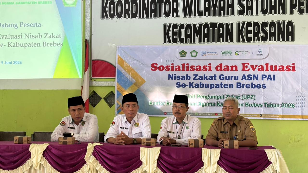 Sosialisasi dan Evaluasi Nisab Zakat Guru ASN PAI, Kemenag Brebes Libatkan 268 GPAI PPPK Sertifikasi